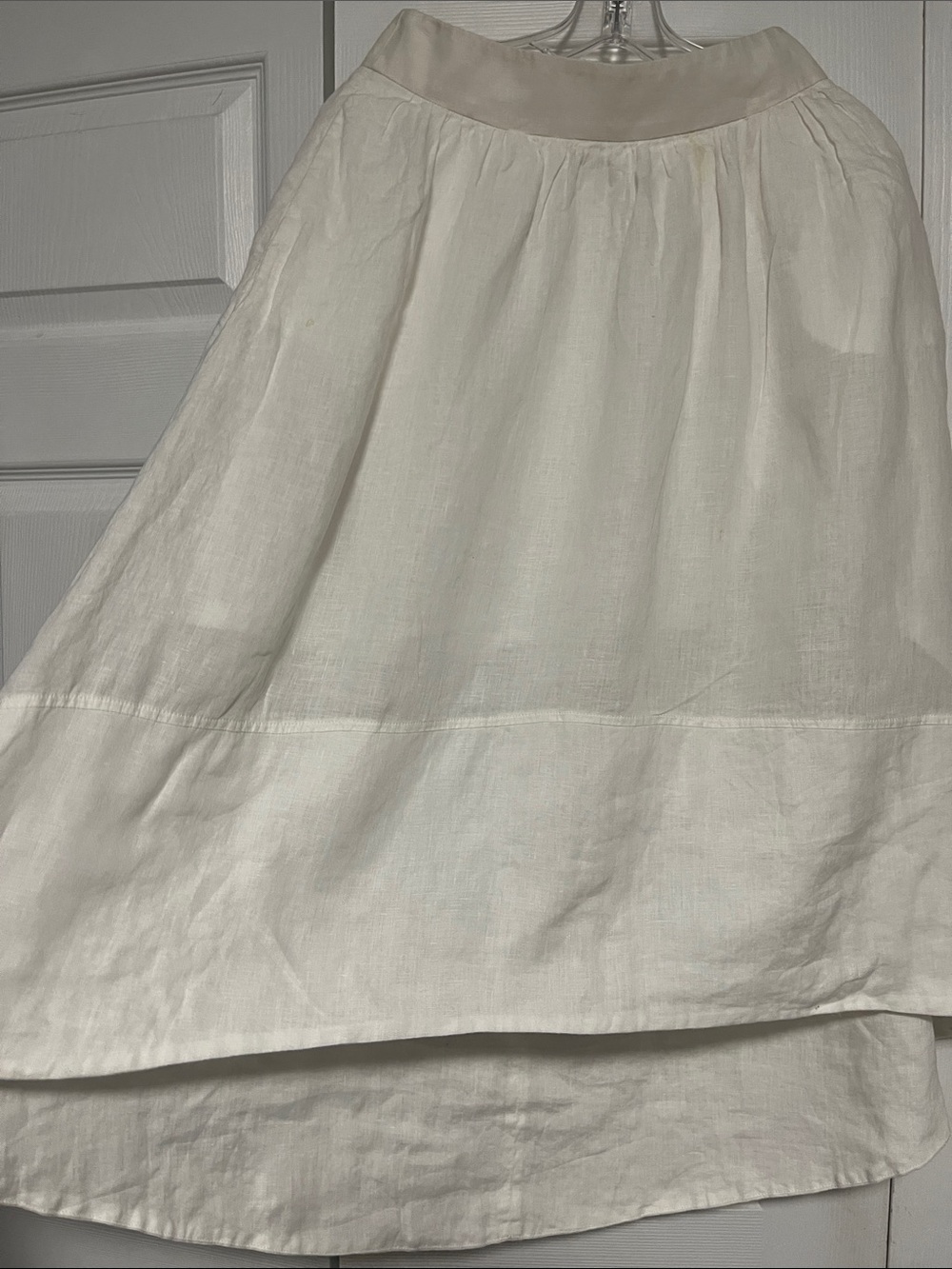 Banana Republic Cream High-Low Linen Skirt